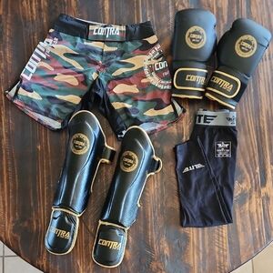 Kids Camo and Black Boxing Gear Set